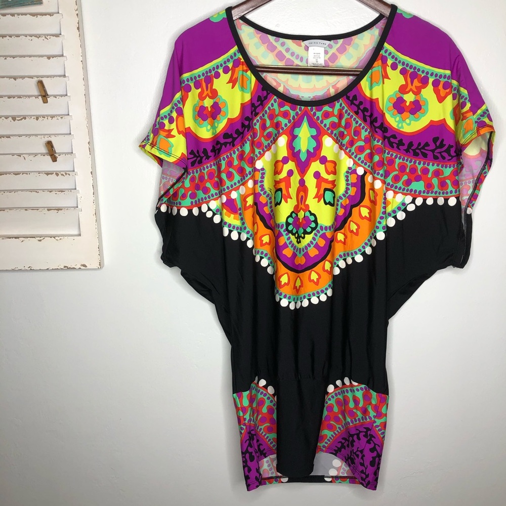 Trina Turk Colorful Tunic Dress Swim Cover-Up M